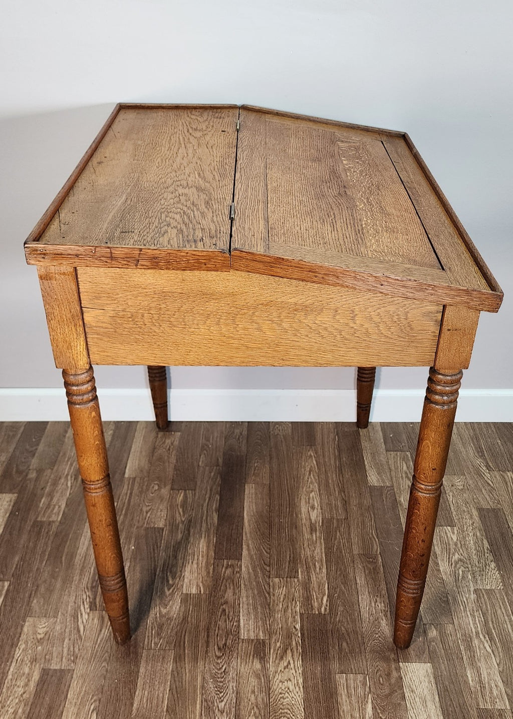 Slant Lift Top Desk Pine Mid 1800s  Antique Dovetailed