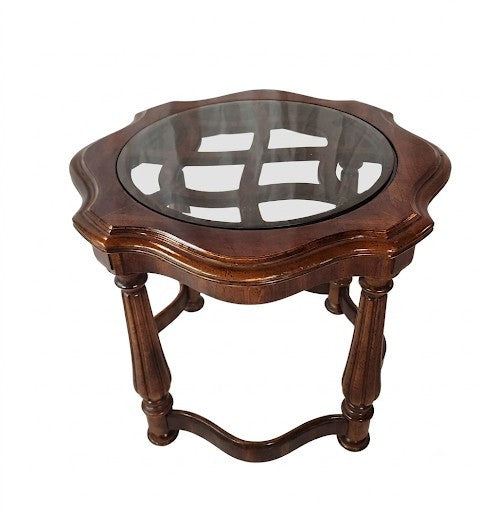 1981 Gordon Antique Glass Top Side Table
