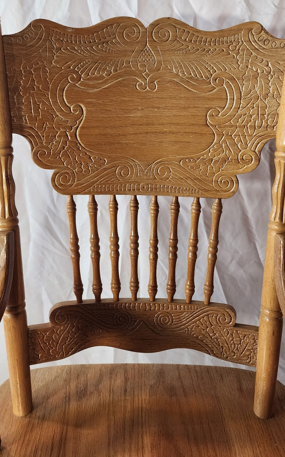 Vintage Antique Press Back Chairs Including 1 Armchair