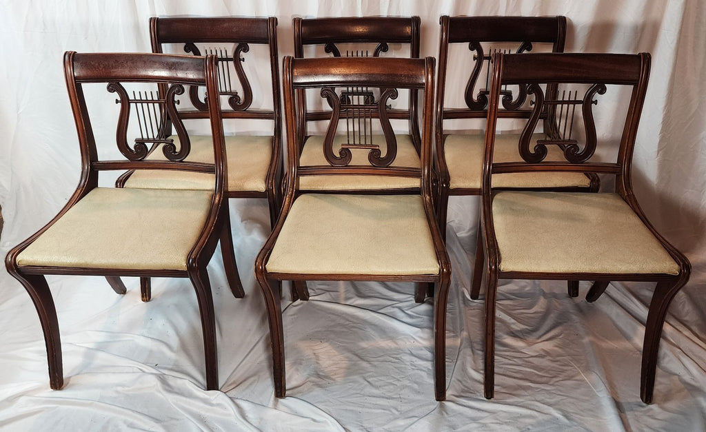 Harp back - Lyre-shaped Backrest Dining Chairs - Set of 6