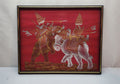 Print On Silk Fighting Elephants Display
