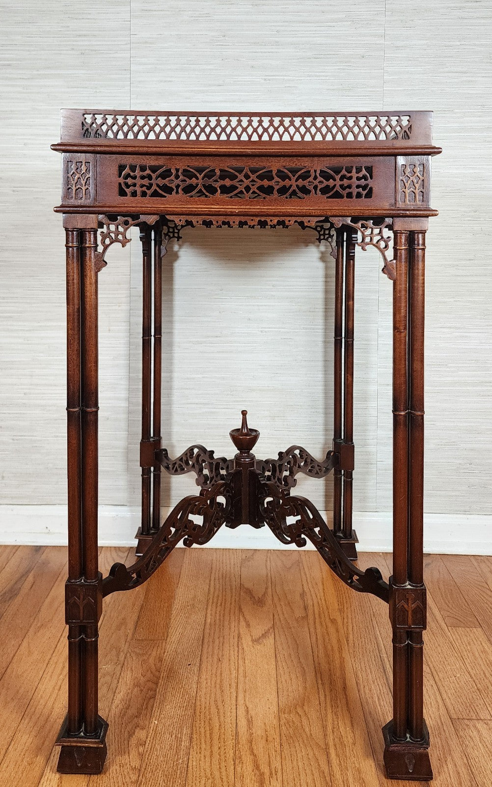 Chinese/Asian Chippendale Style Wood-Carved  Tea Table