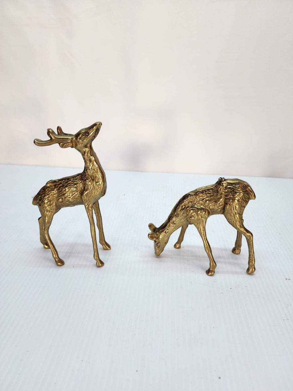 Vintage small brass elephant And Deer Figurines 