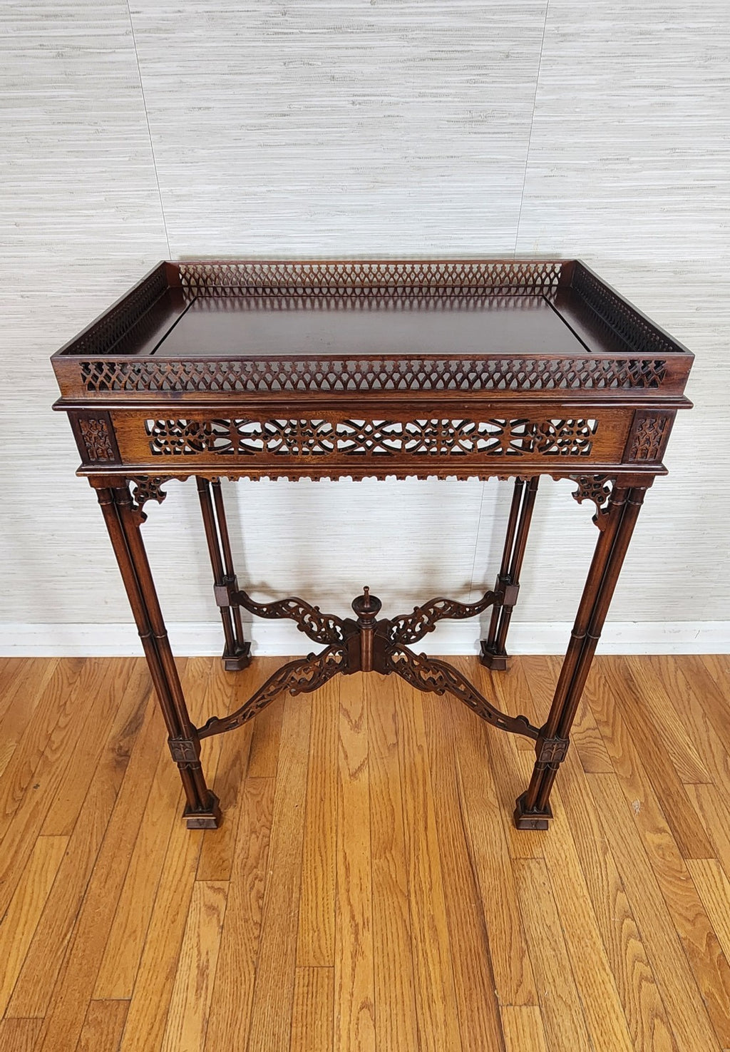 Chinese/Asian Chippendale Style Wood-Carved  Tea Table