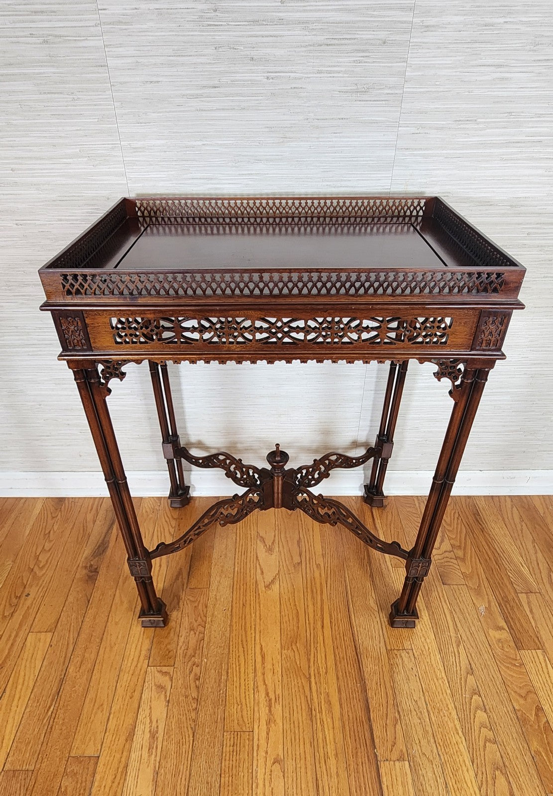 Chinese/Asian Chippendale Style Wood-Carved  Tea Table