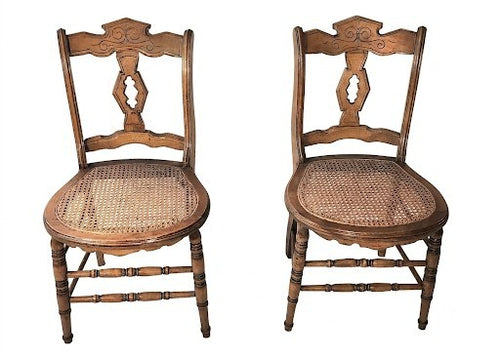 Antique Cane Chairs - Sold As A Pair