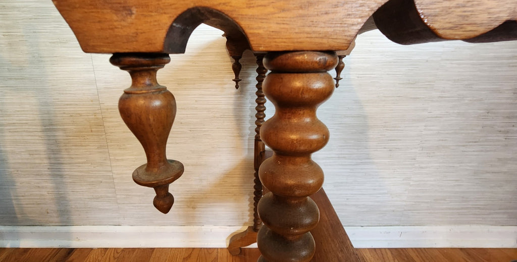 Antique Victorian Side Table With Shelf, Late 19th Century