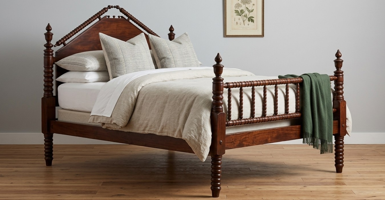 19th Century  Antique Jenny Lind Rope Bed