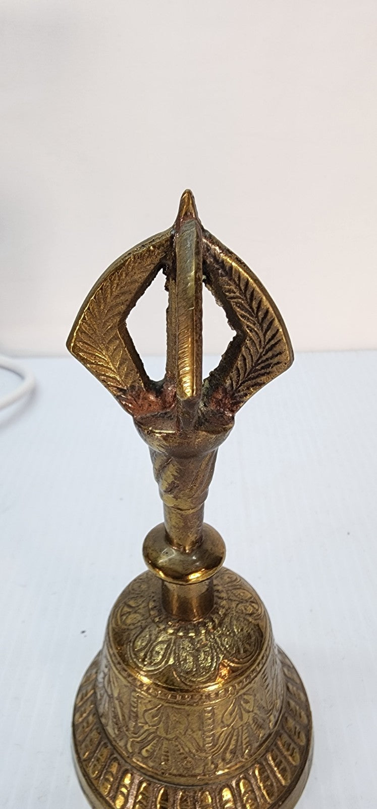 Vintage BRASS PRAYER BELL Tibetan Buddhist Prayer Meditation Bell Ornate India