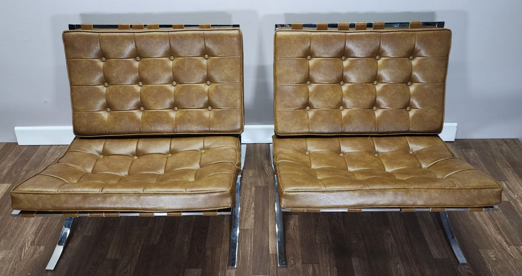 Vintage Barcelona Style Replica Chairs - Sold As A Pair or Individually