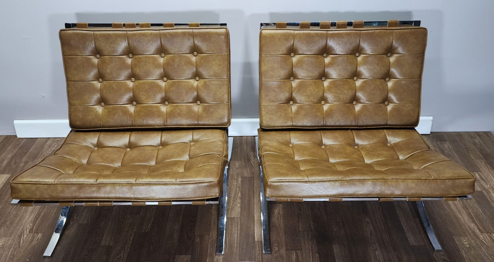 Vintage Barcelona Style Replica Chairs - Sold As A Pair or Individually