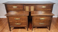 Mid Century Modern Stanley Dresser, 2 Nightstands and Mirror