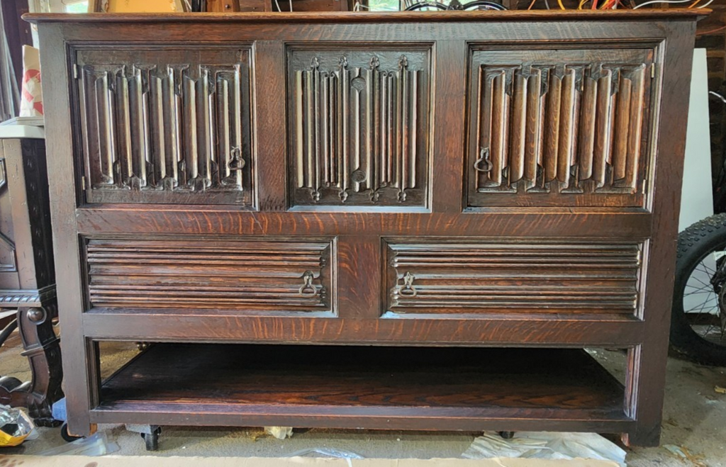 Antique Jacobean Console Entry Cabinet