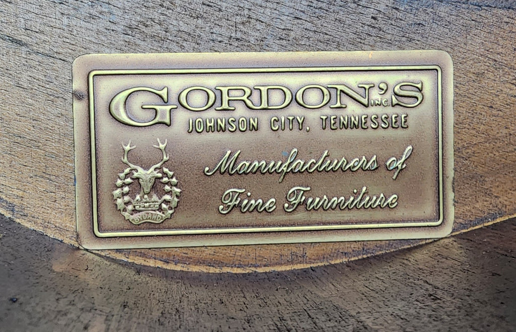 1981 Gordon Antique Glass Top Side Table