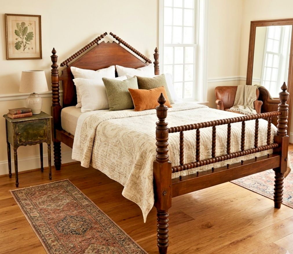 19th Century  Antique Jenny Lind Rope Bed