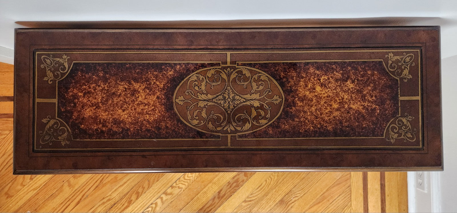 Glass Top Wood Console or Entry Table