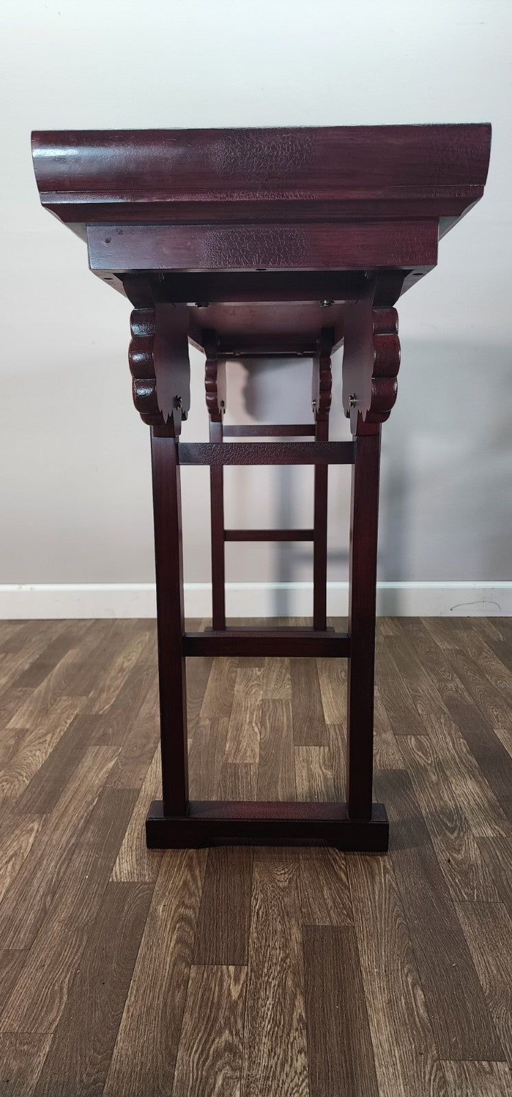 Vintage Pagoda Style Carved Ornate Alter Console Table