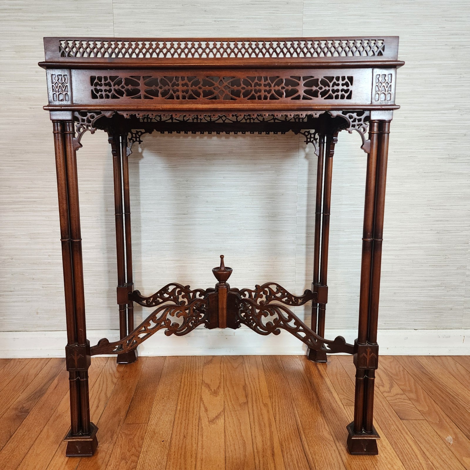 Chinese/Asian Chippendale Style Wood-Carved  Tea Table