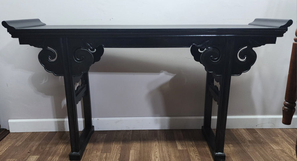 Vintage Asian Style Alter Console Table - Black