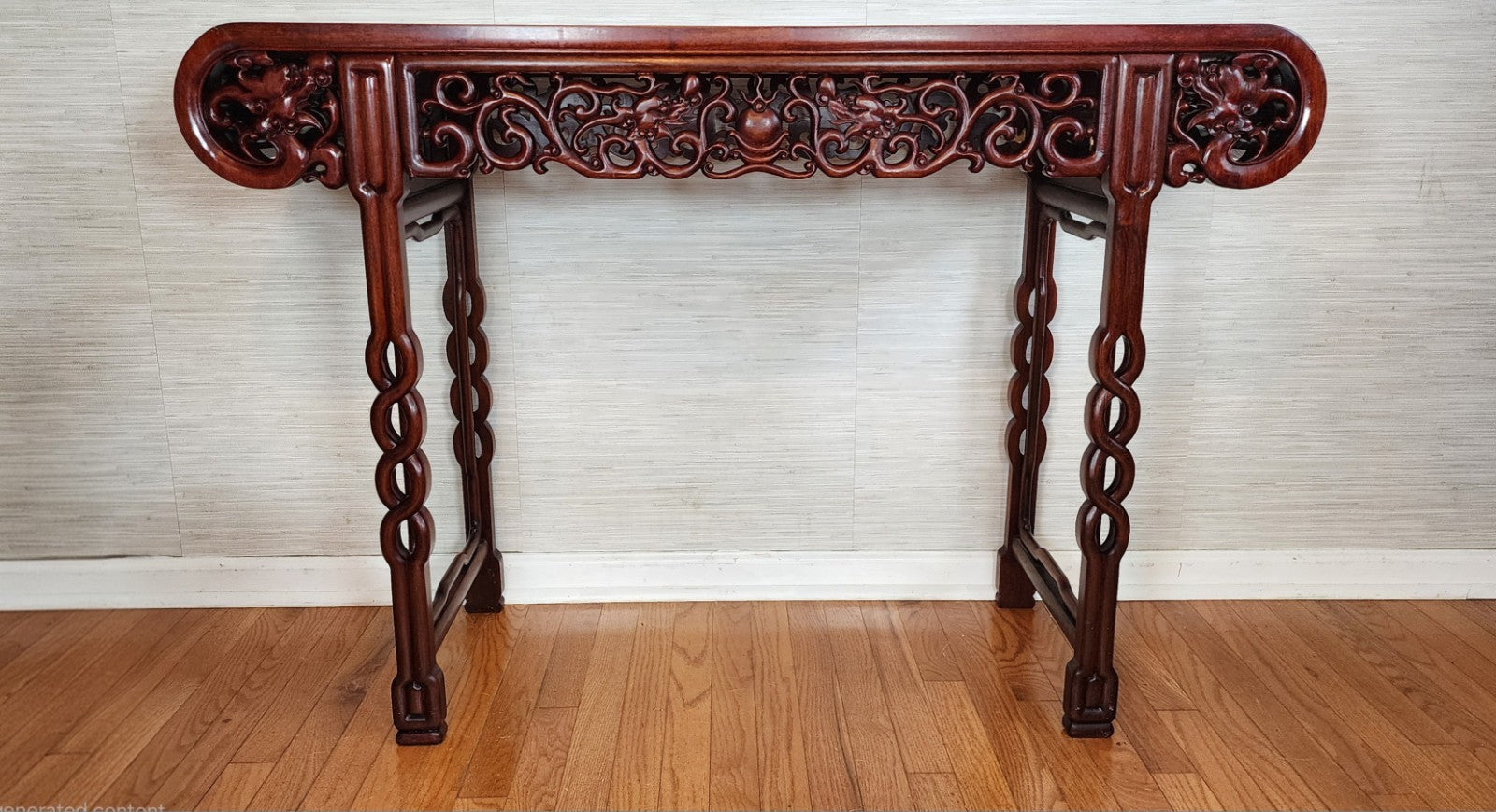 Vintage Chinese Rosewood Dragon Altar Table/Entry Console