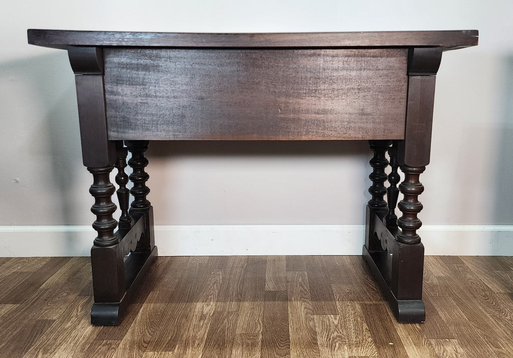 Antique Turned Leg Wood Entry or Console Table