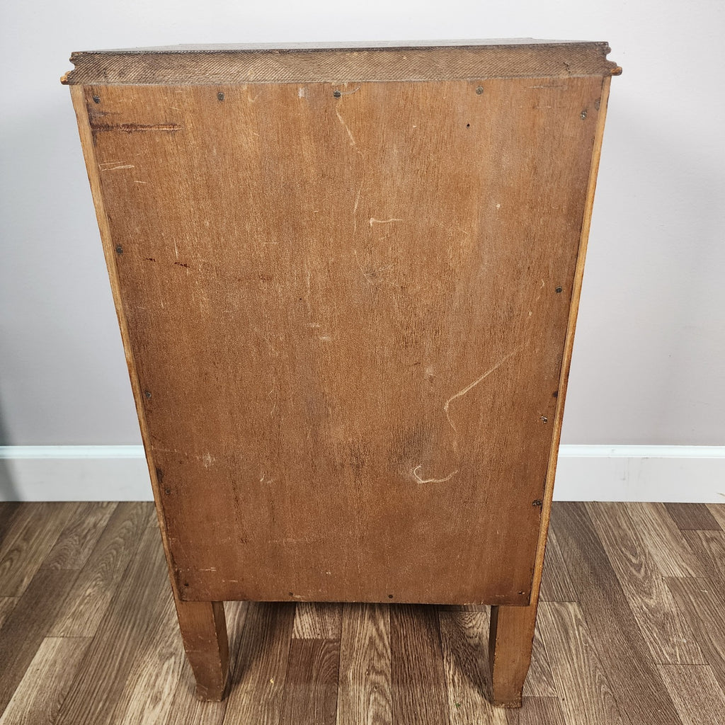 Antique Joerns Nightstand Cabinet Walnut Hand Carved French Provincial Style