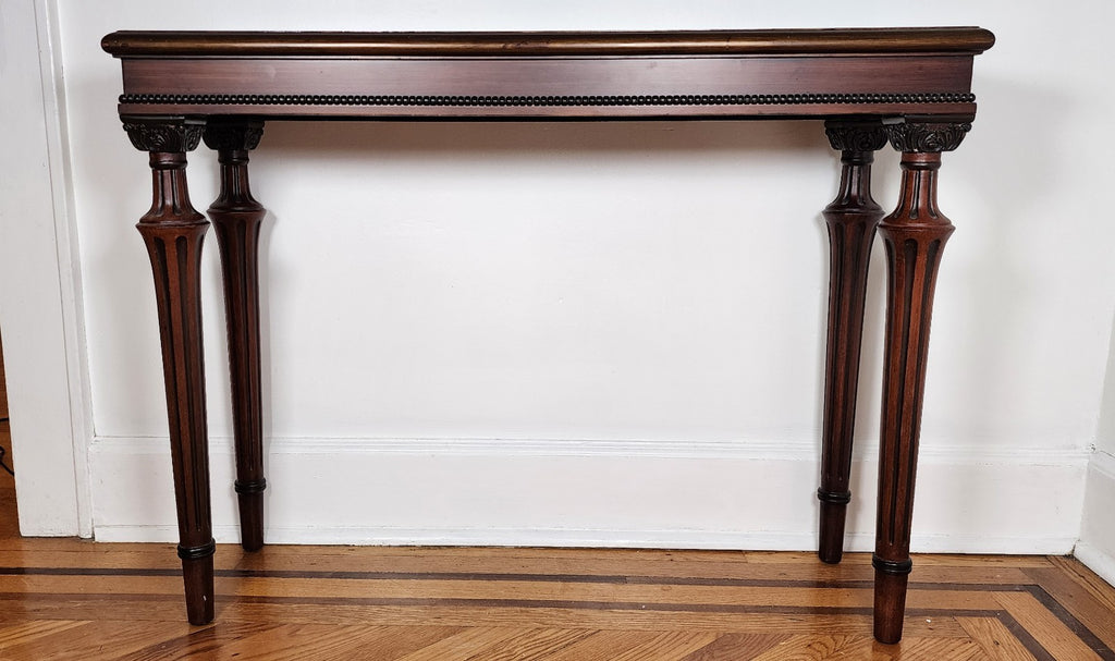 Glass Top Wood Console or Entry Table
