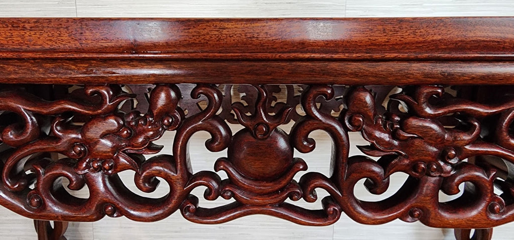 Vintage Chinese Rosewood Dragon Altar Table/Entry Console