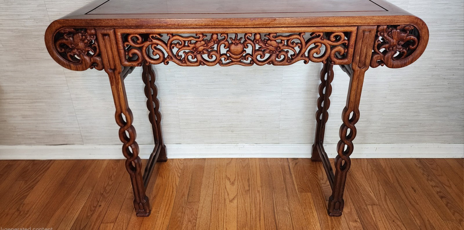 Vintage Chinese Rosewood Dragon Altar Table/Entry Console