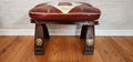 Red Camel Saddle Stool, Ottoman Bench Seat, Wooden Camel Foot Stool