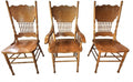 Vintage Antique Press Back Chairs Including 1 Armchair