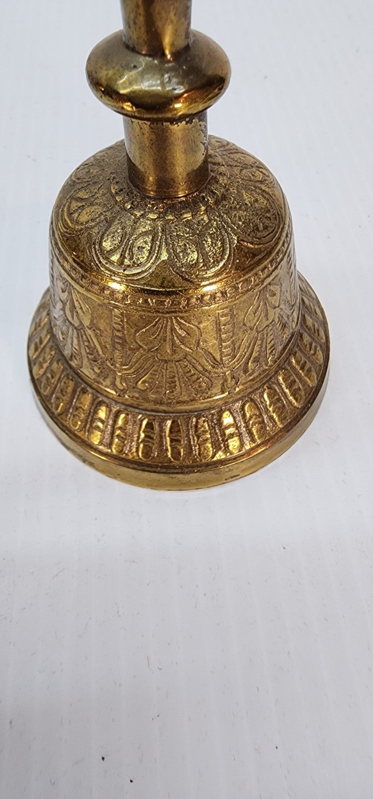 Vintage BRASS PRAYER BELL Tibetan Buddhist Prayer Meditation Bell Ornate India