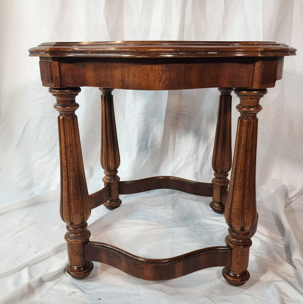 1981 Gordon Antique Glass Top Side Table