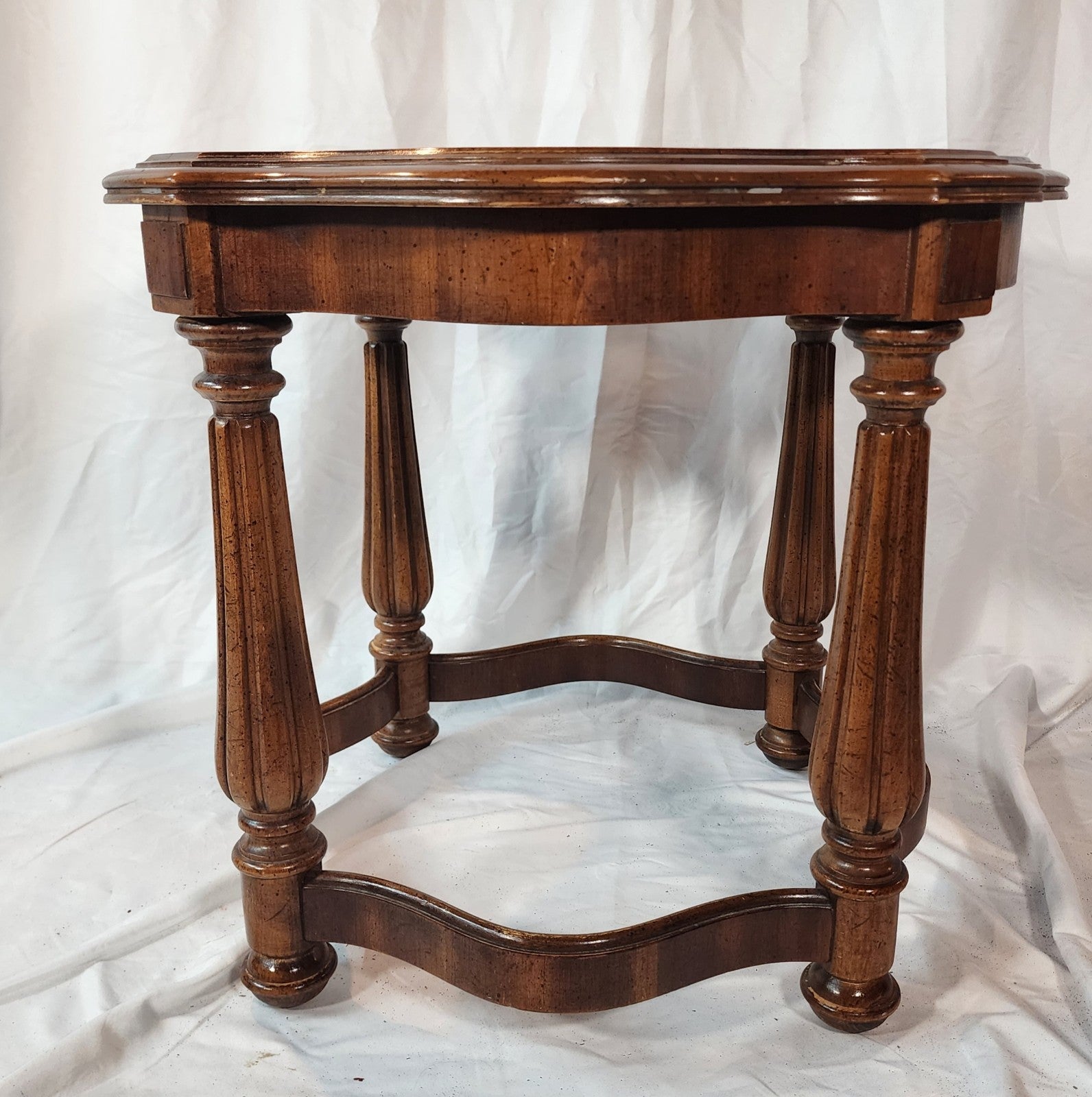 1981 Gordon Antique Glass Top Side Table
