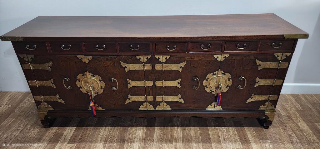 Korean Antique Style Table Chest Console Cabinet