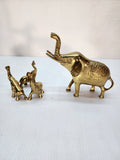 Vintage small brass elephant And Deer Figurines 