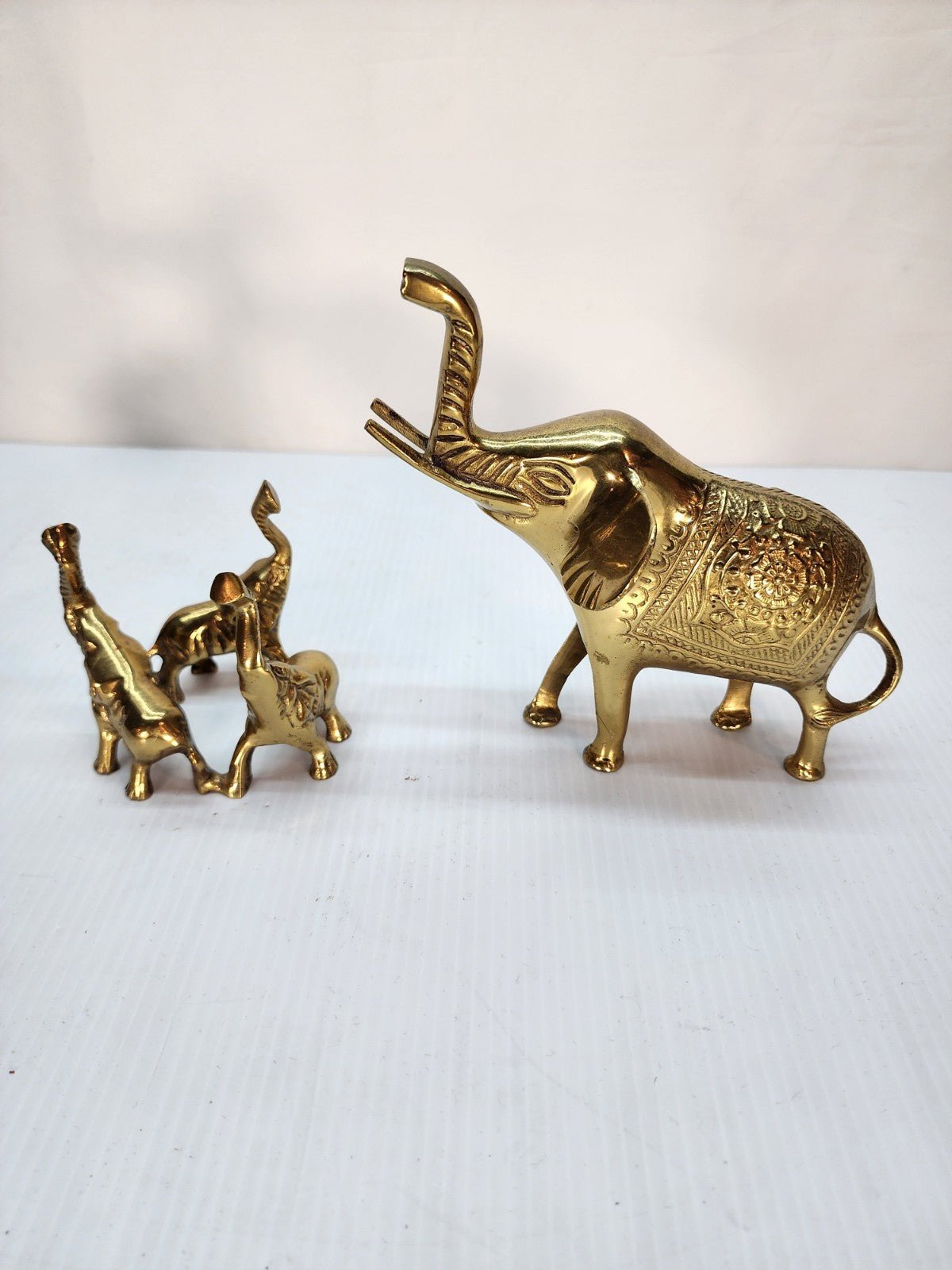 Vintage small brass elephant And Deer Figurines 