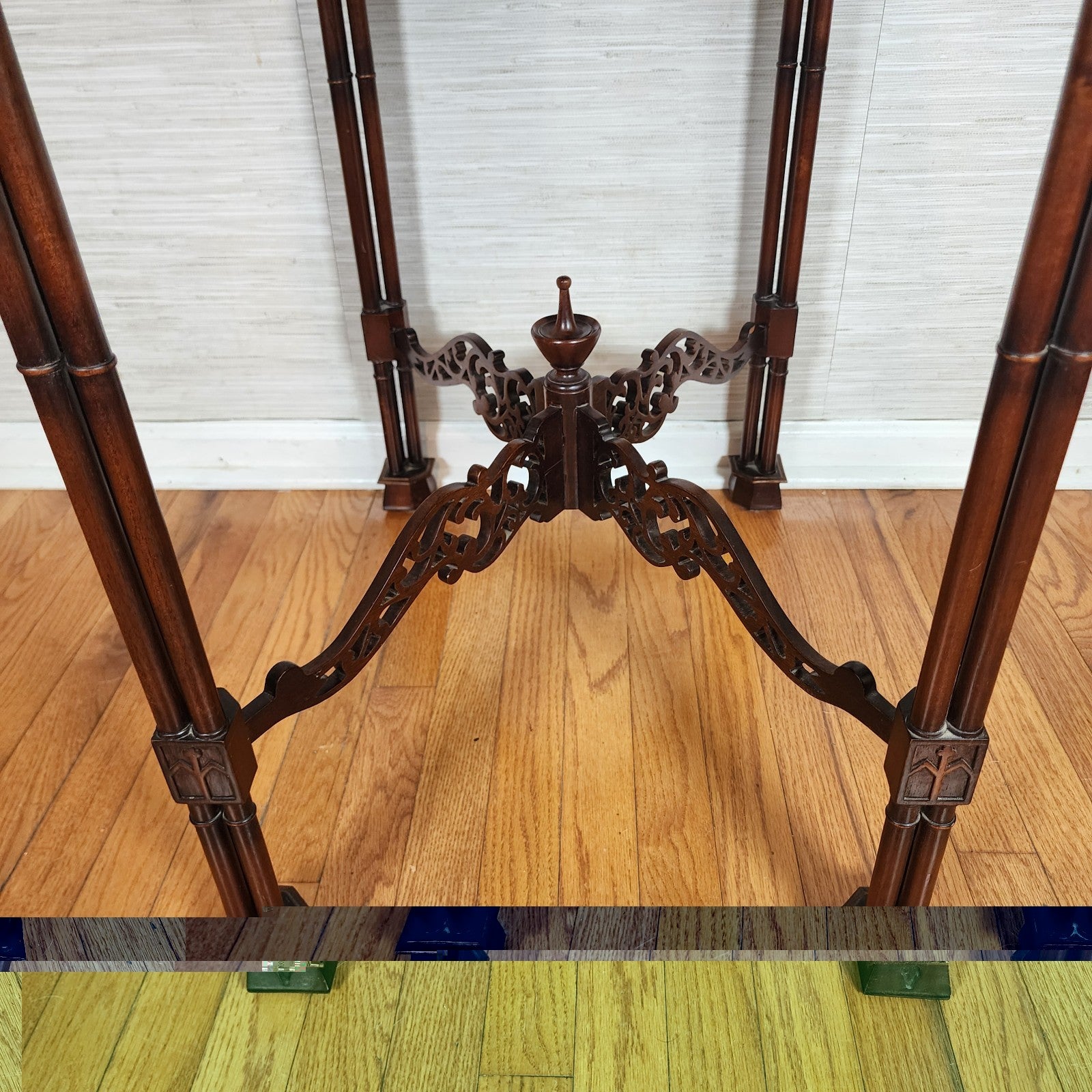 Chinese/Asian Chippendale Style Wood-Carved  Tea Table