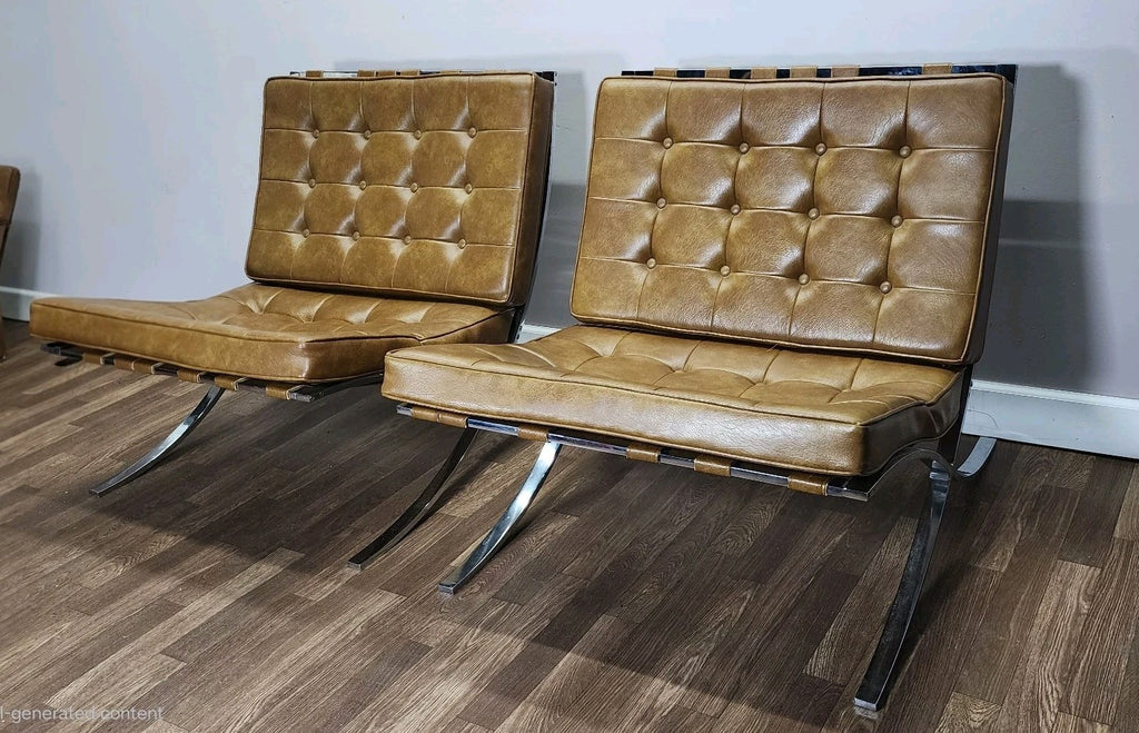 Vintage Barcelona Style Replica Chairs - Sold As A Pair or Individually