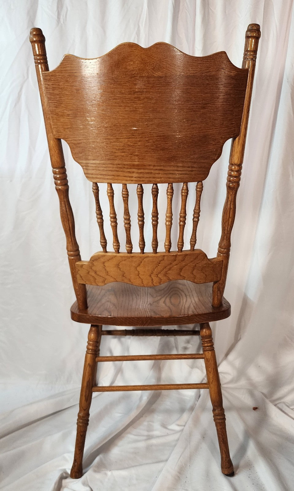 3 High End Vintage Solid Pressed Back Rustic Country Style Dining Chairs