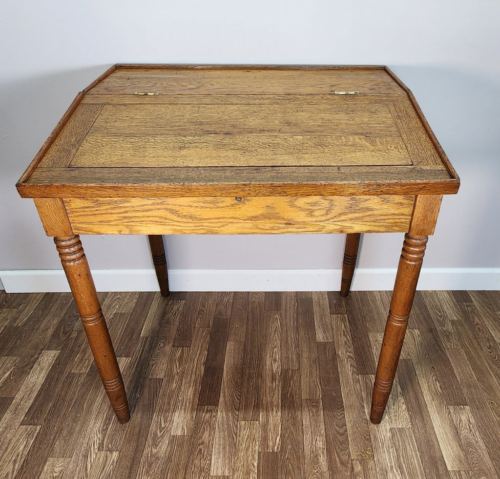 Slant Lift Top Desk Pine Mid 1800s  Antique Dovetailed