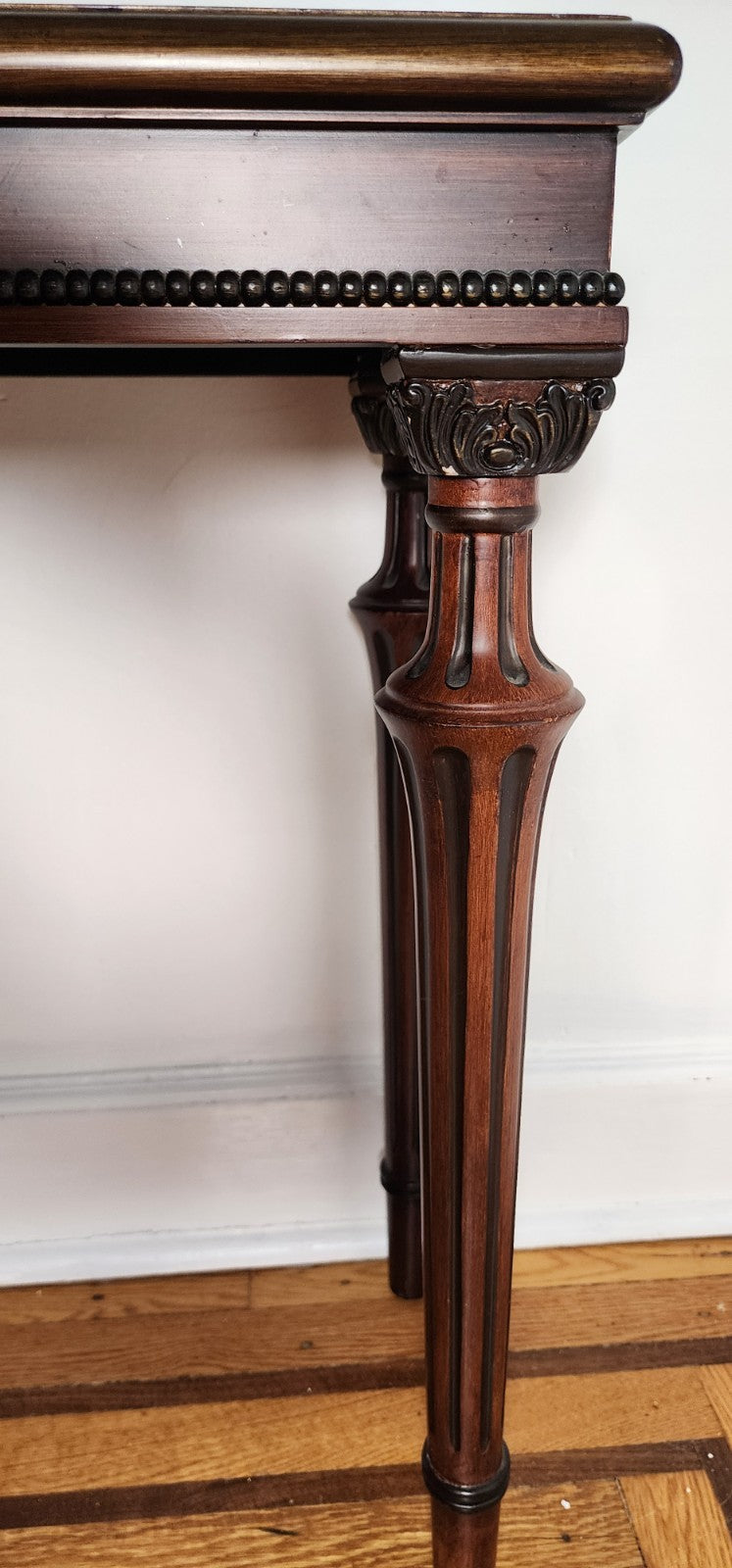 Glass Top Wood Console or Entry Table