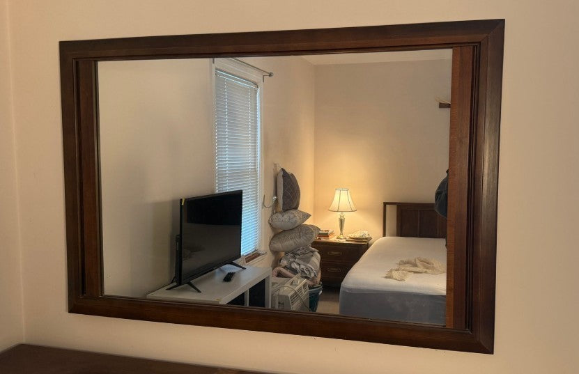 Mid Century Modern Stanley Dresser, 2 Nightstands and Mirror