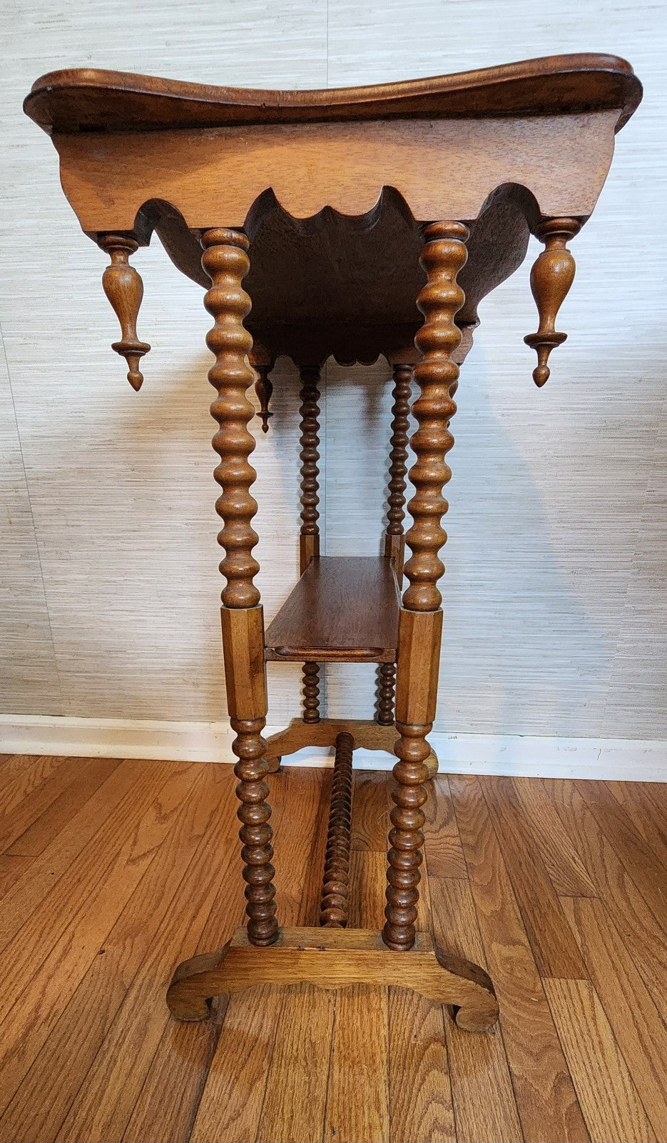 Antique Victorian Side Table With Shelf, Late 19th Century