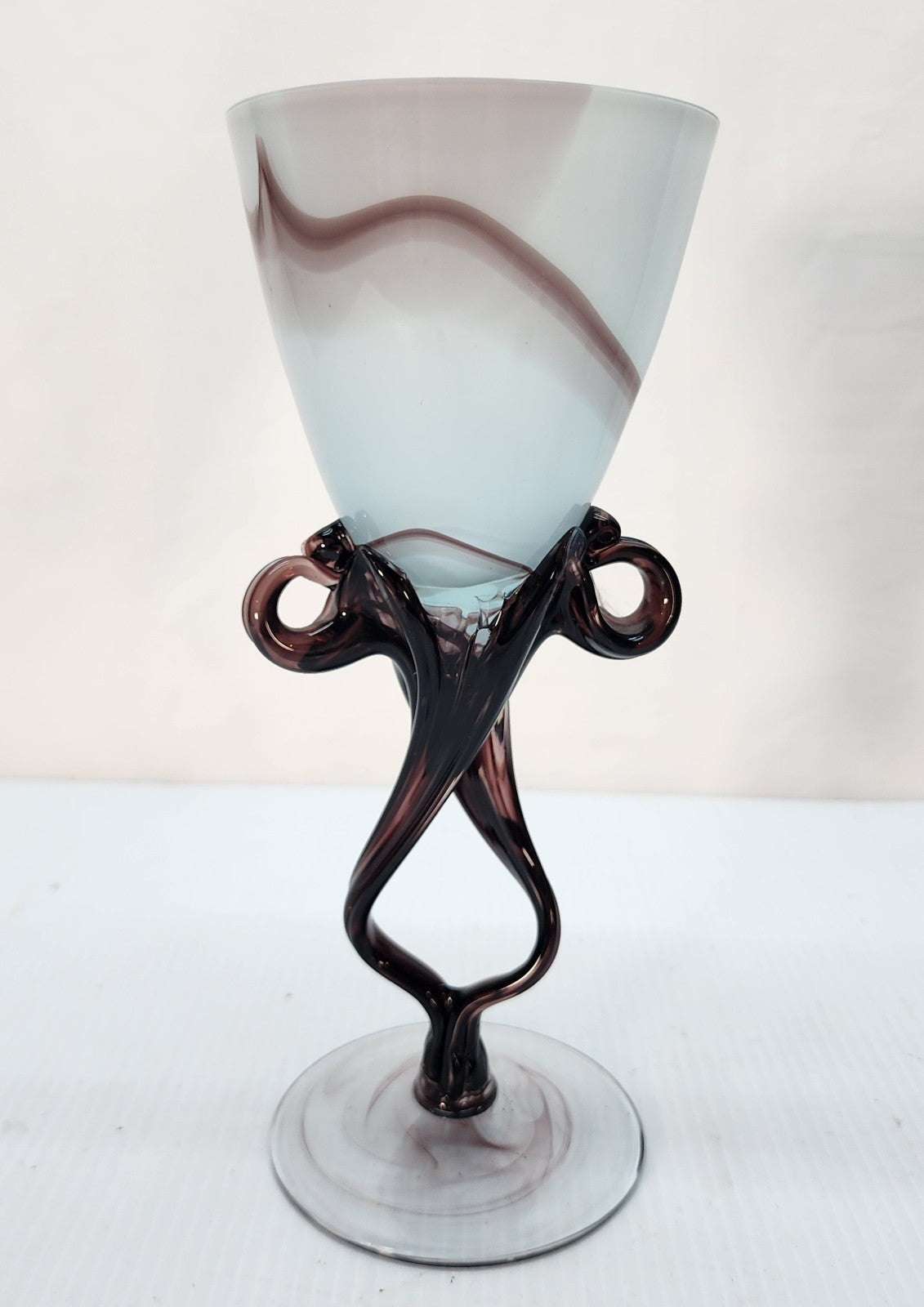 Vintage Jozefina Krosno Art Glass Goblet