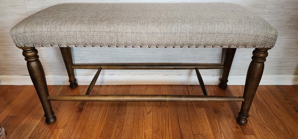 Sand Colored Cushioned Bench