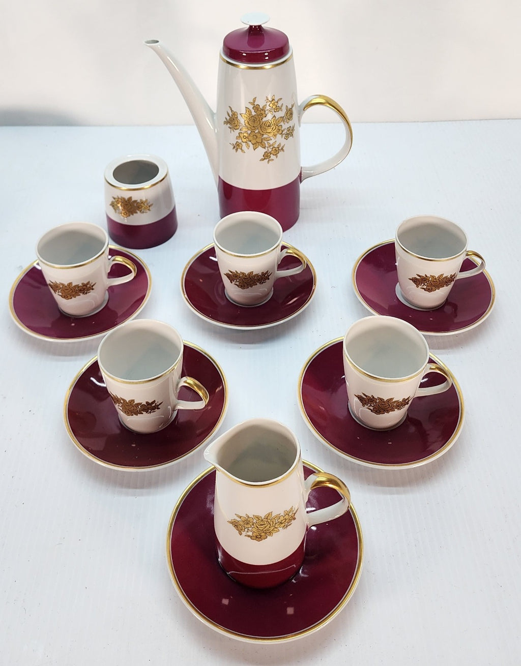 Lichte Vintage China Porcelain Coffee or Tea set - 5 person set.