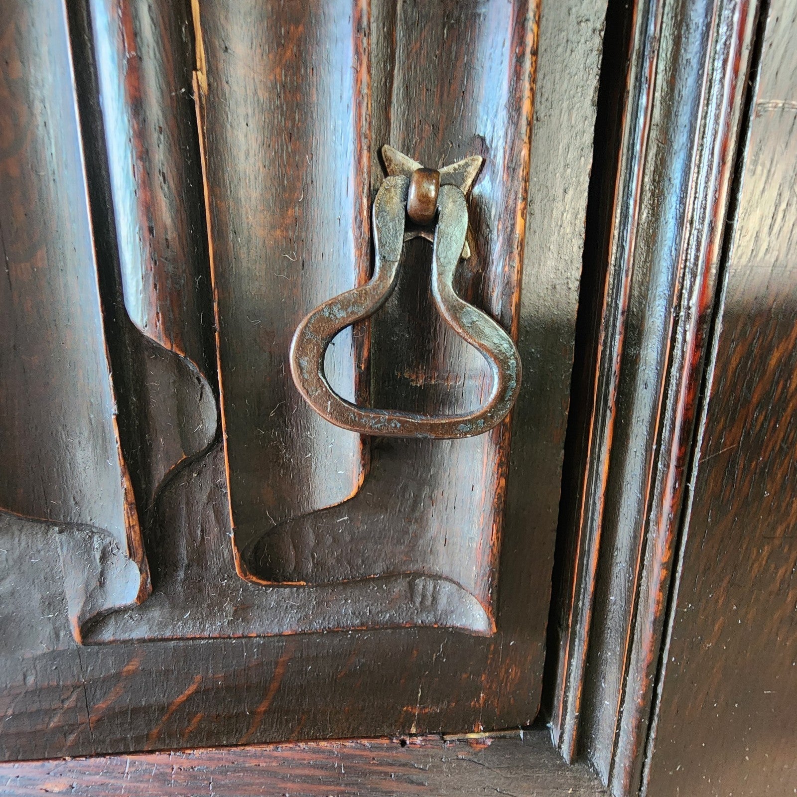 Antique Jacobean Console Entry Cabinet