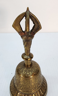 Vintage BRASS PRAYER BELL Tibetan Buddhist Prayer Meditation Bell Ornate India
