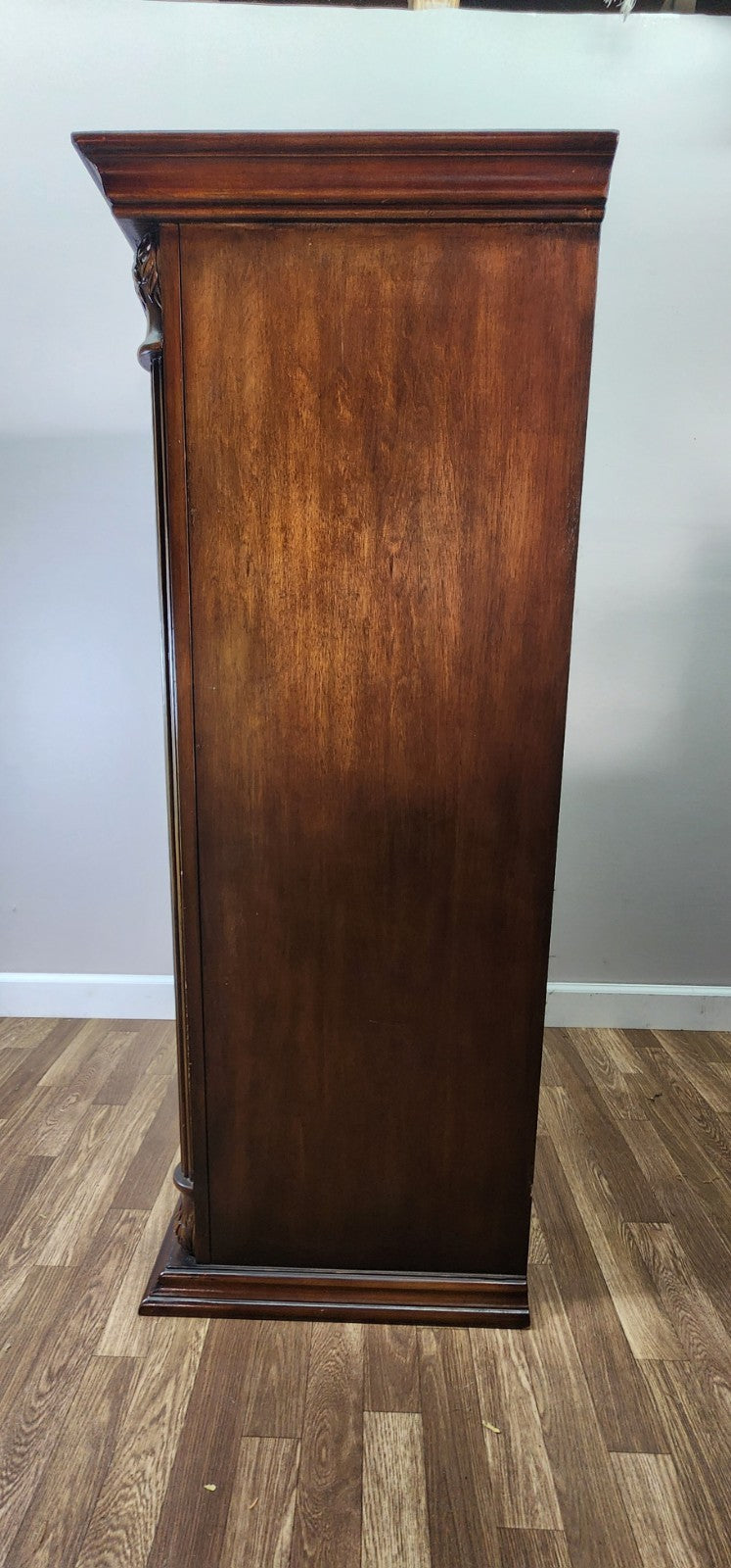 Howard Miller Cognac Hide-A-Bar Living Room Wine Cabinet